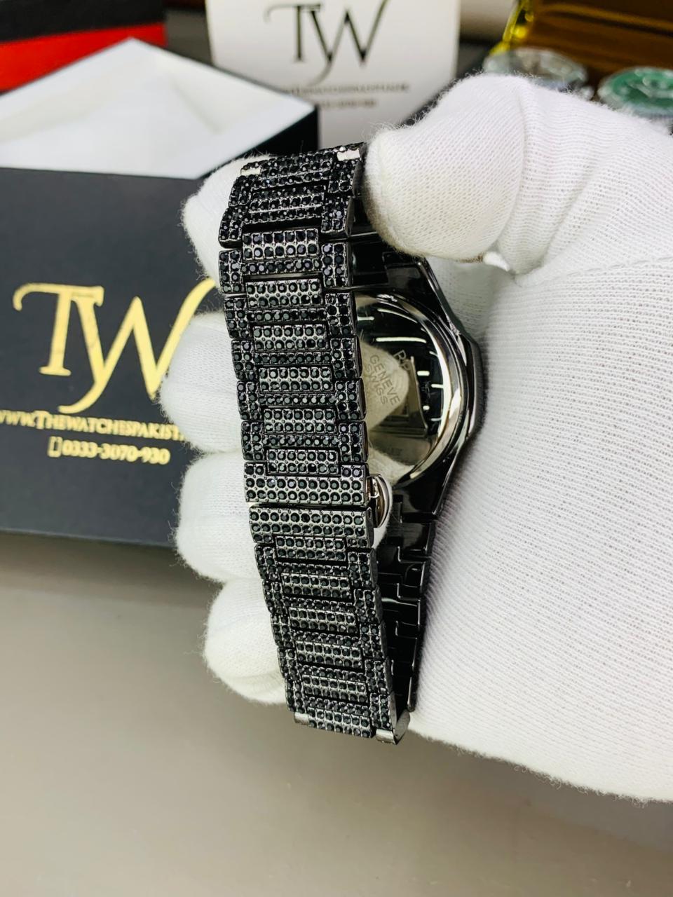 Eid Discount | Black Arabic Stone Watch ⌚