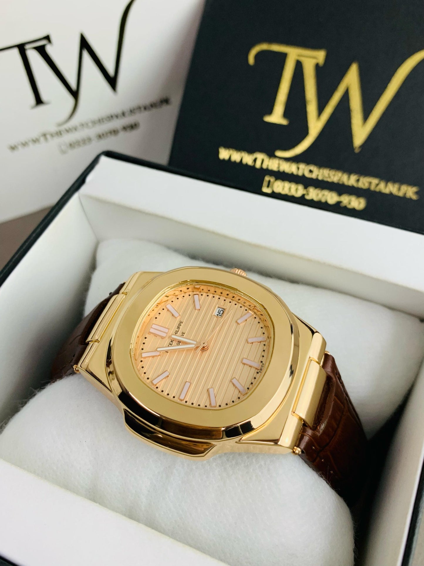 PP-Brown Strap Copper Case & Dial