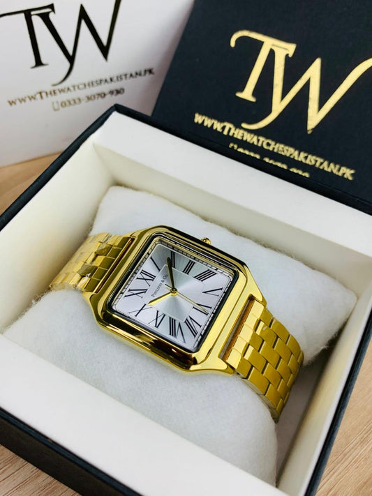 Square Dial Golden White Dial