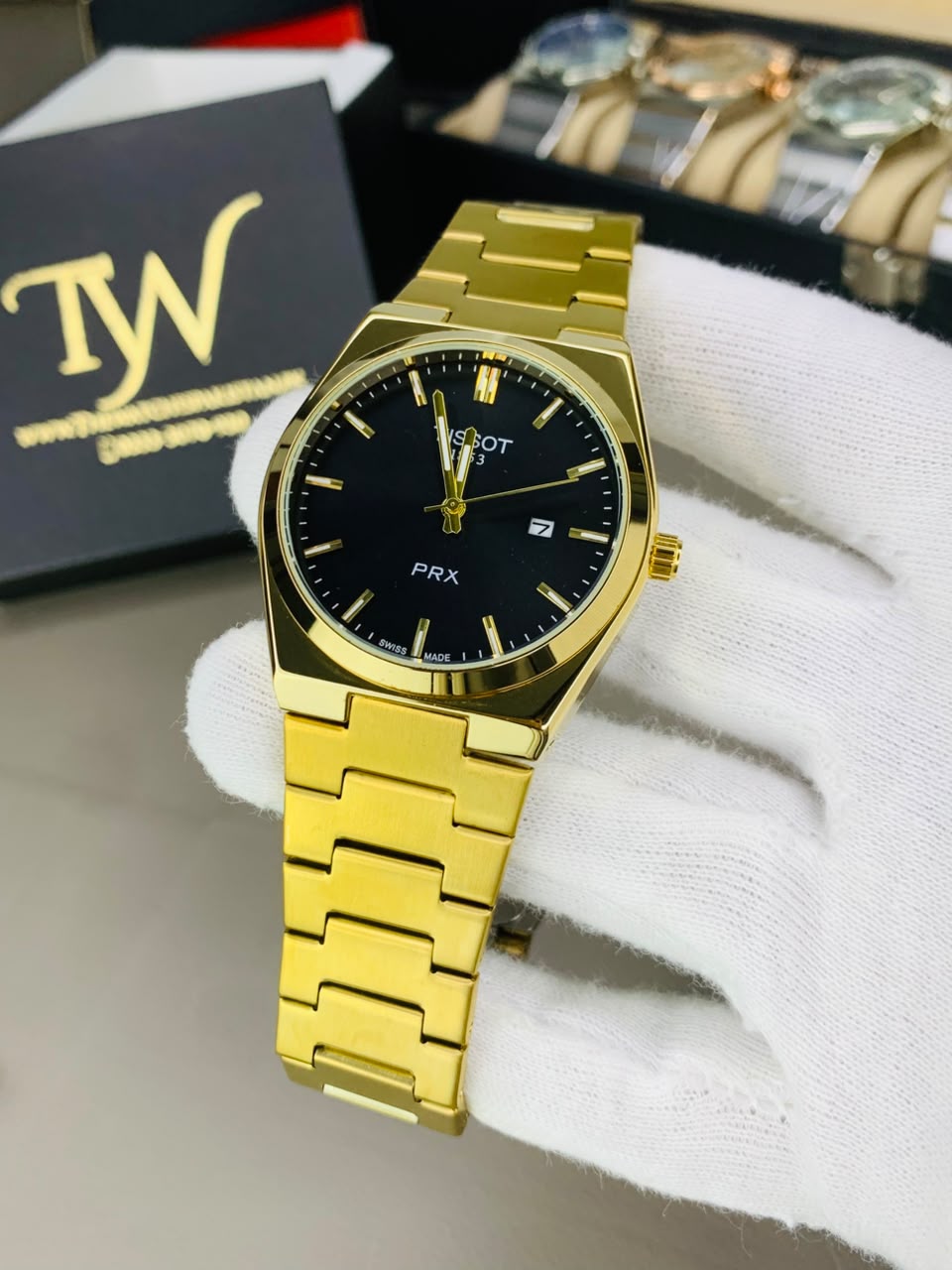 Prx Semi Auto Golden Black Dial