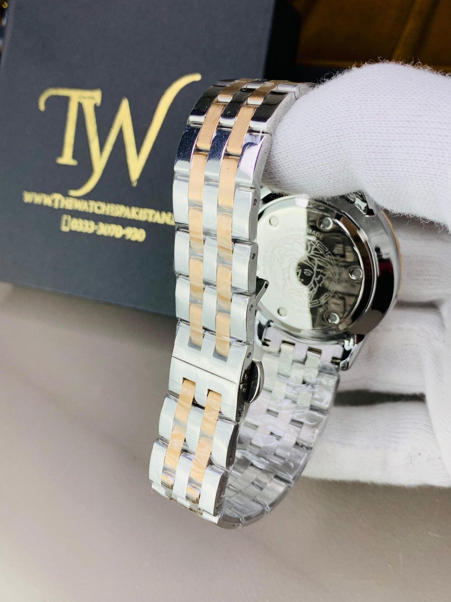 Premium AAA Men's Watch Rose Gold Two Tone Black Dial