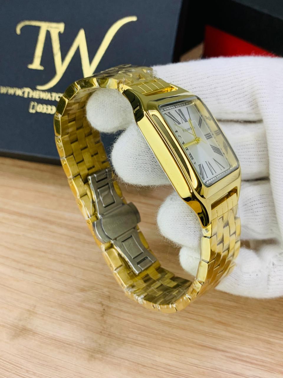 Square Dial Golden White Dial
