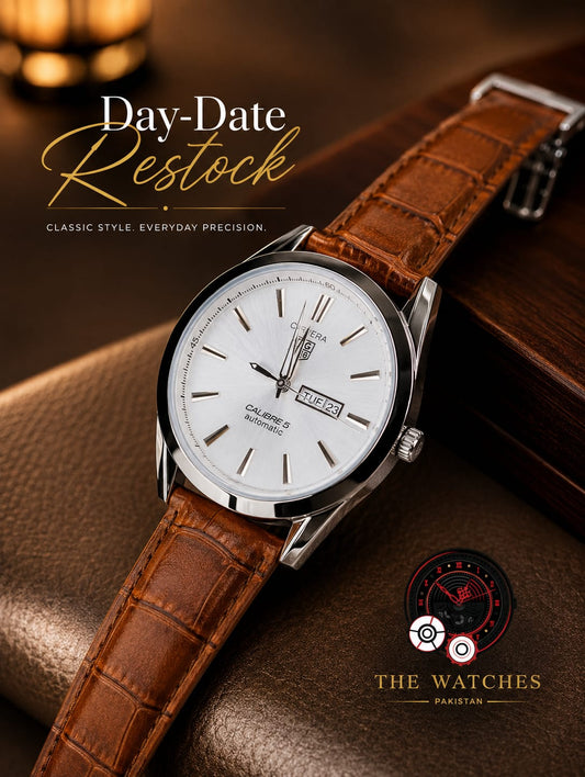 Day Date Tag Men Watch In Brown !