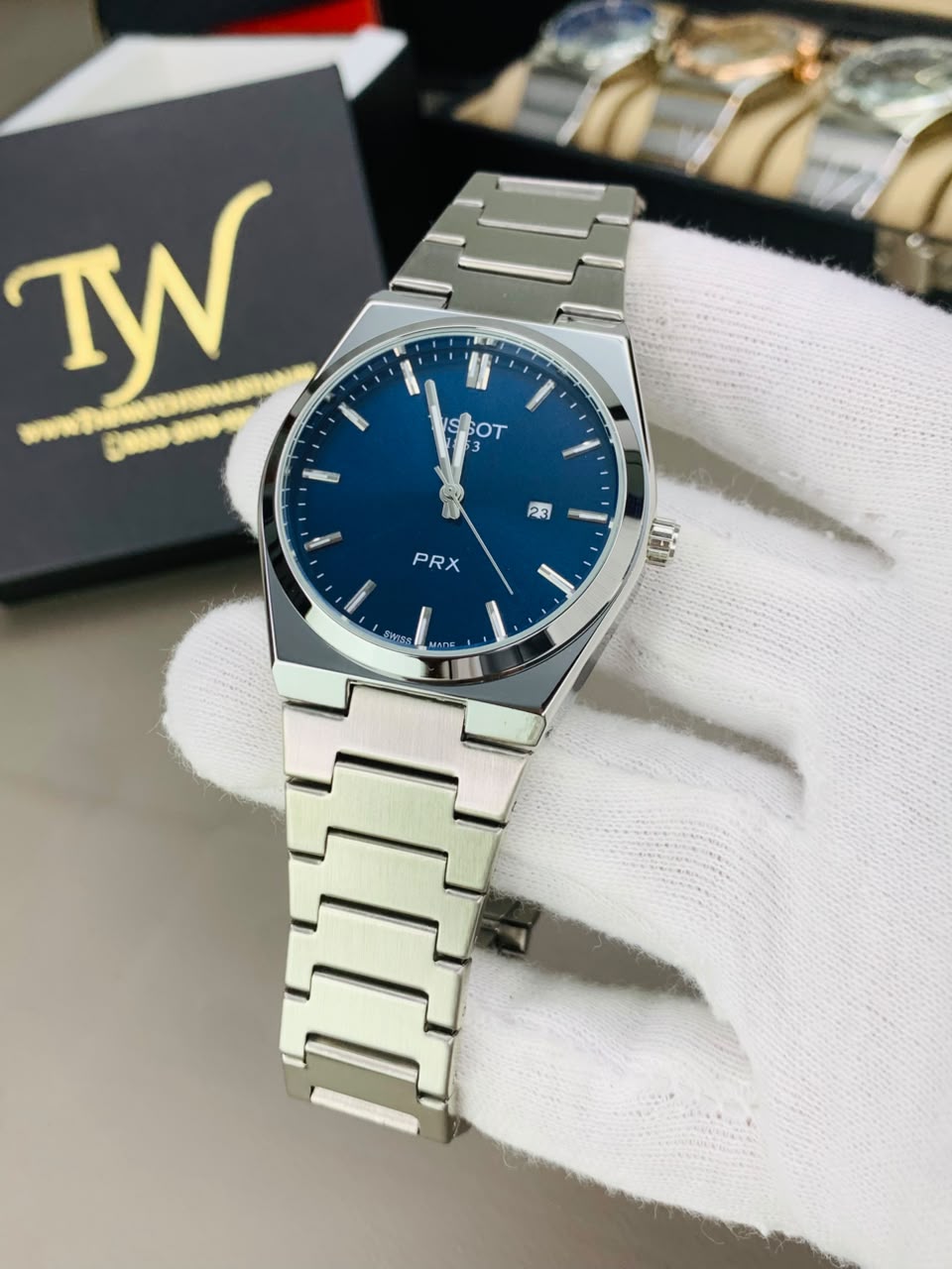 Prx Semi Auto Silver Blue Dial