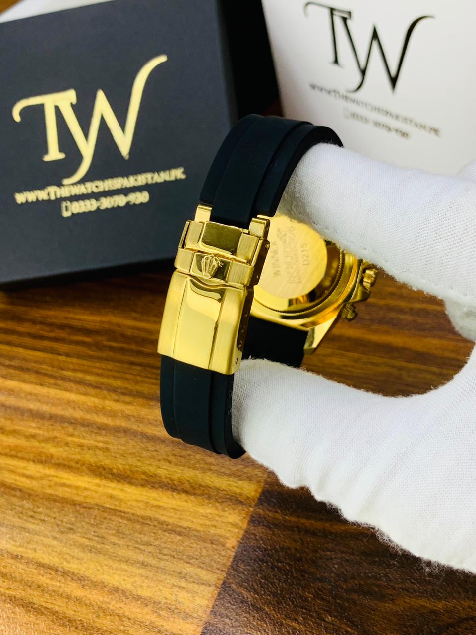 Golden Dial Black Strap Tiger Print Dial !