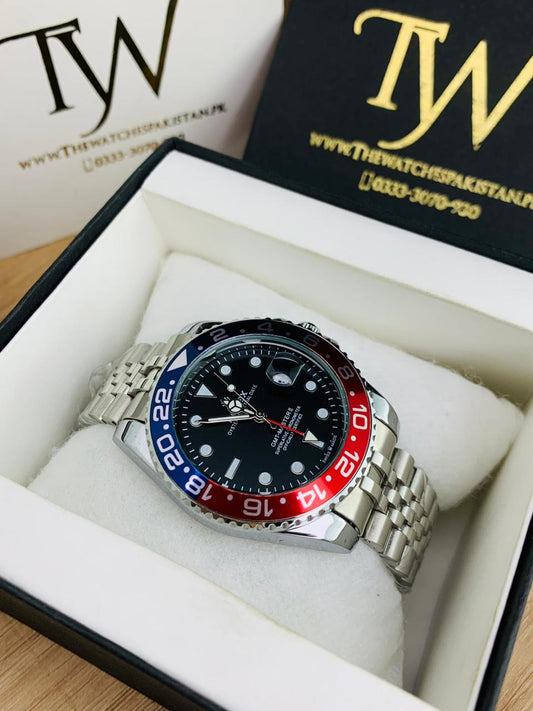 GMT Silver Blue Red Black Dial !