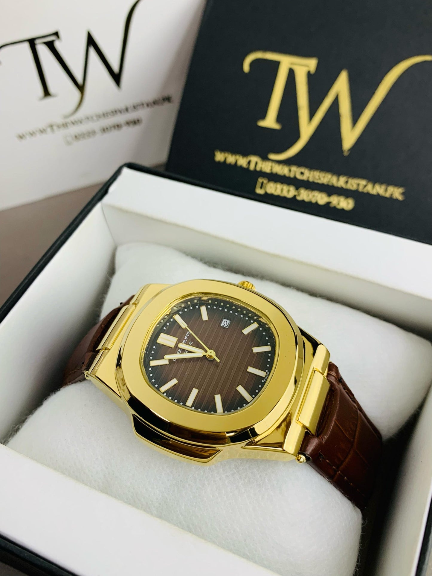 PP-Golden Case Brown Dial