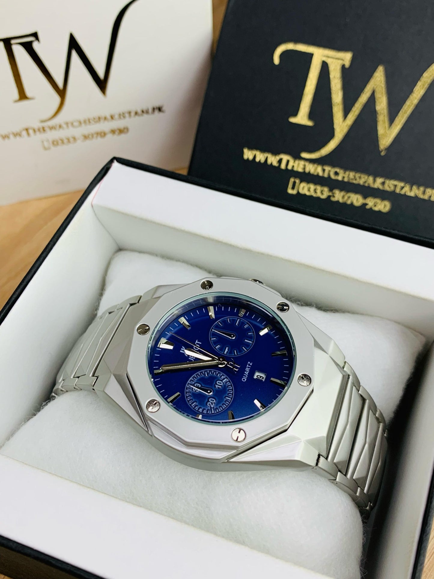 HB Diamond Cut Blue Dial