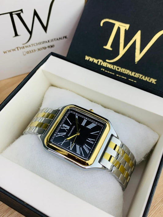 Square Dial Two Tone Black