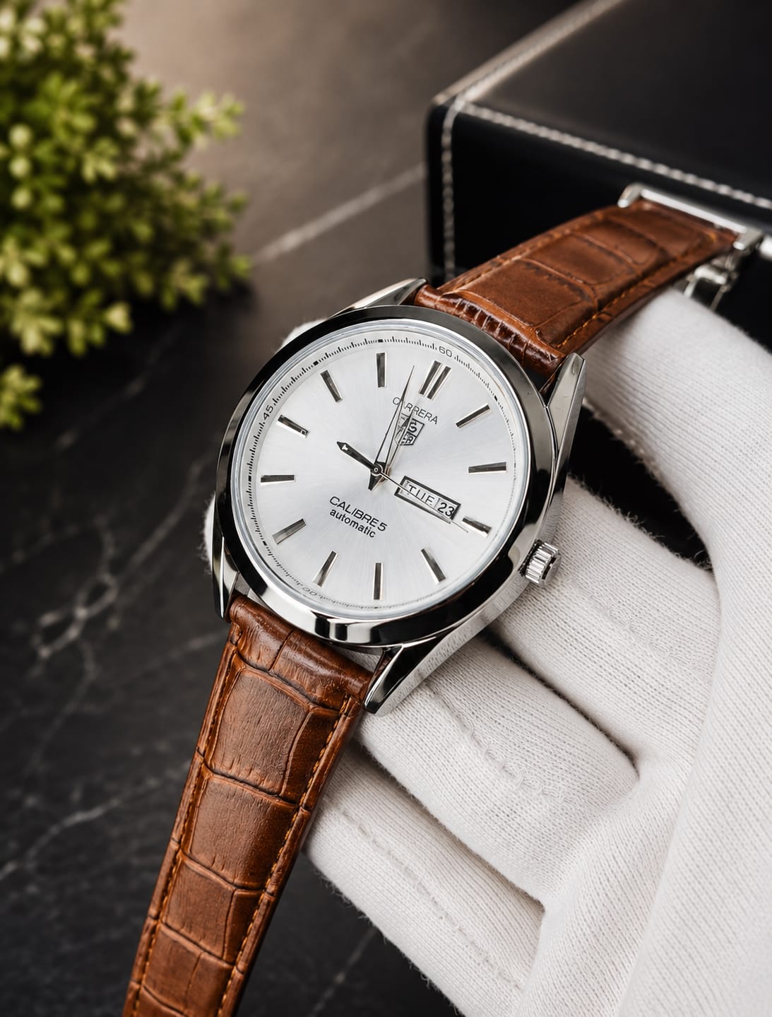 Day Date Tag Men Watch In Brown !