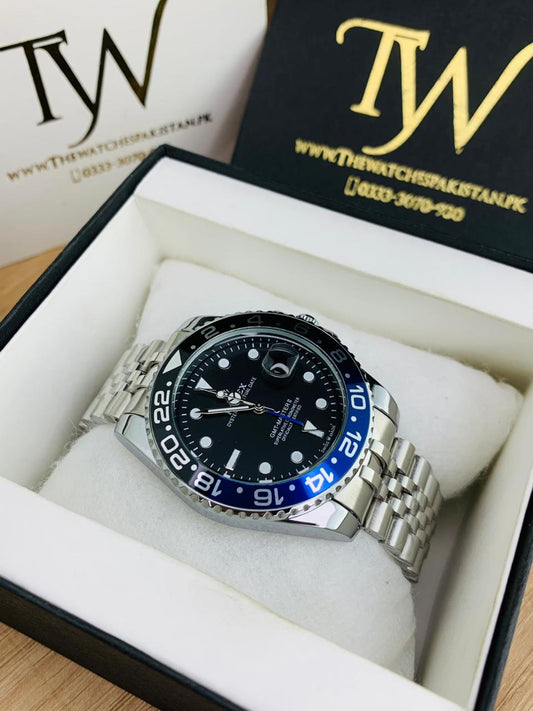 GMT Silver Blue Black Dial !