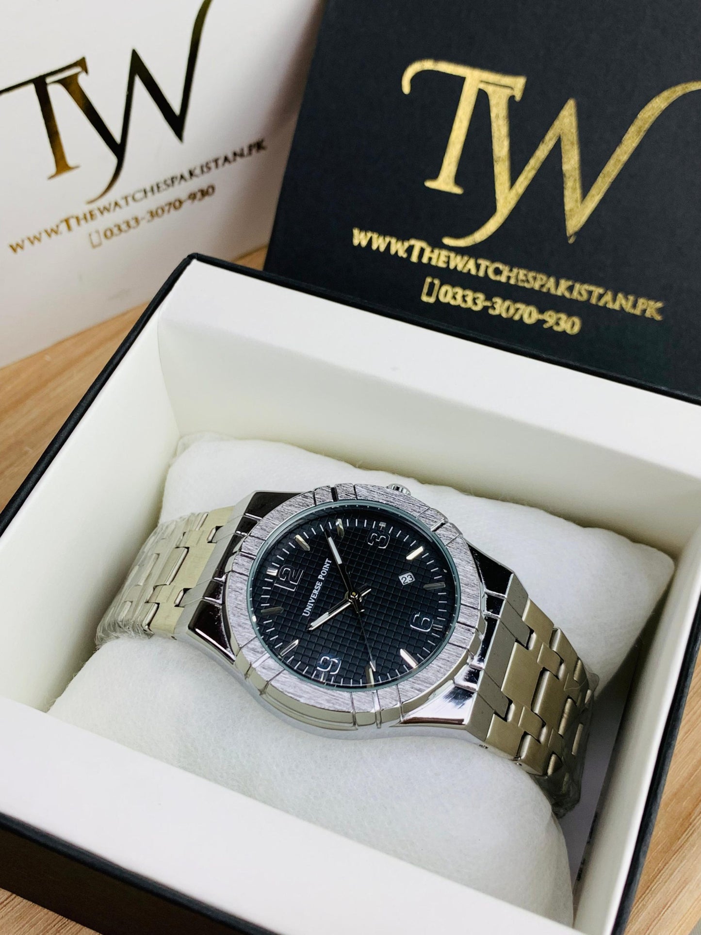 Silver With Black Dial
