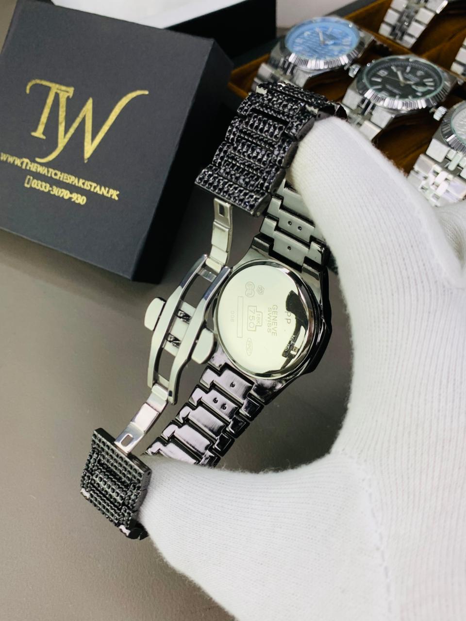 Eid Discount | Black Arabic Stone Watch ⌚