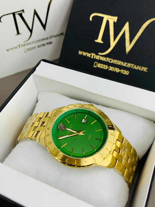 Premium AAA Men's Watch Golden With Green