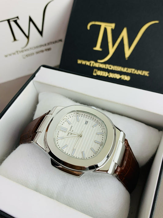 PP-Silver Brown White Dial