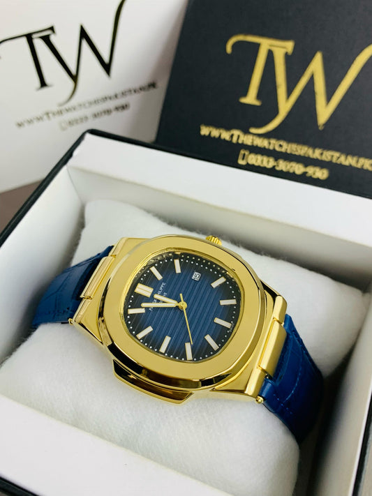 PP-Golden Case Blue Dial