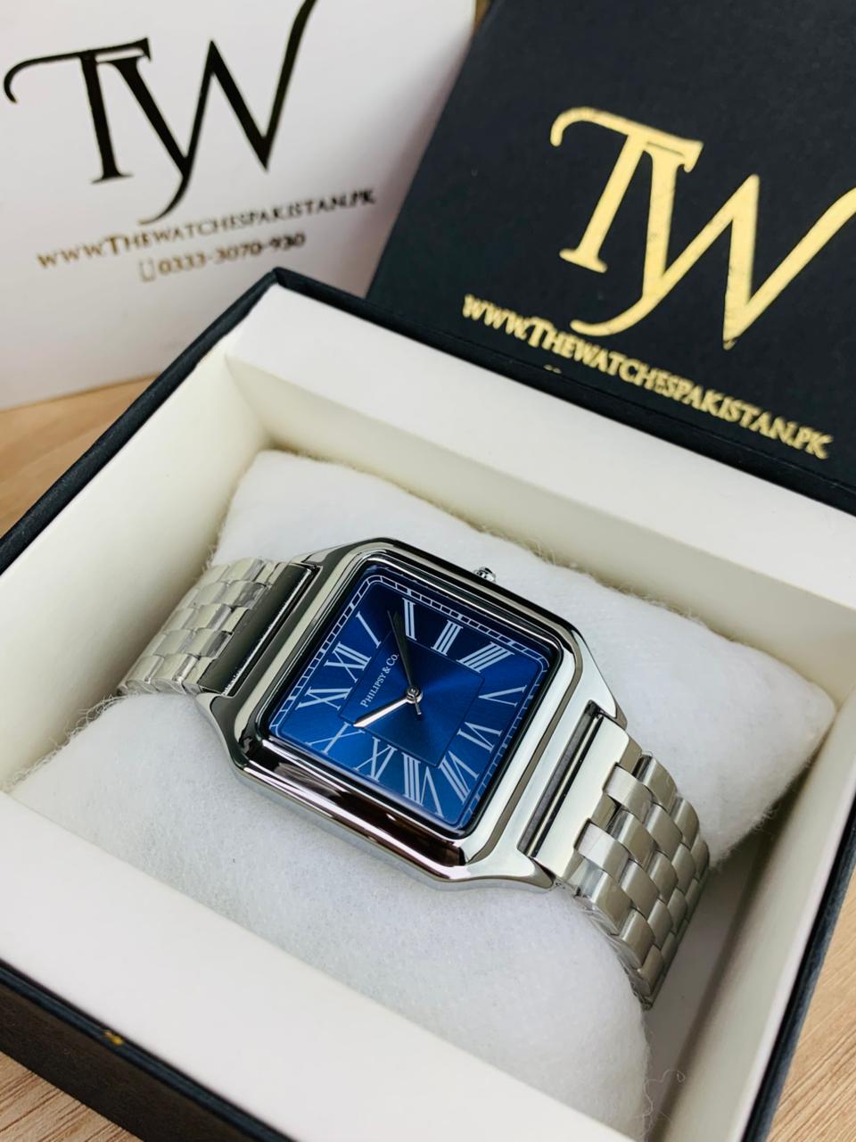 Square Dial Silver Blue !