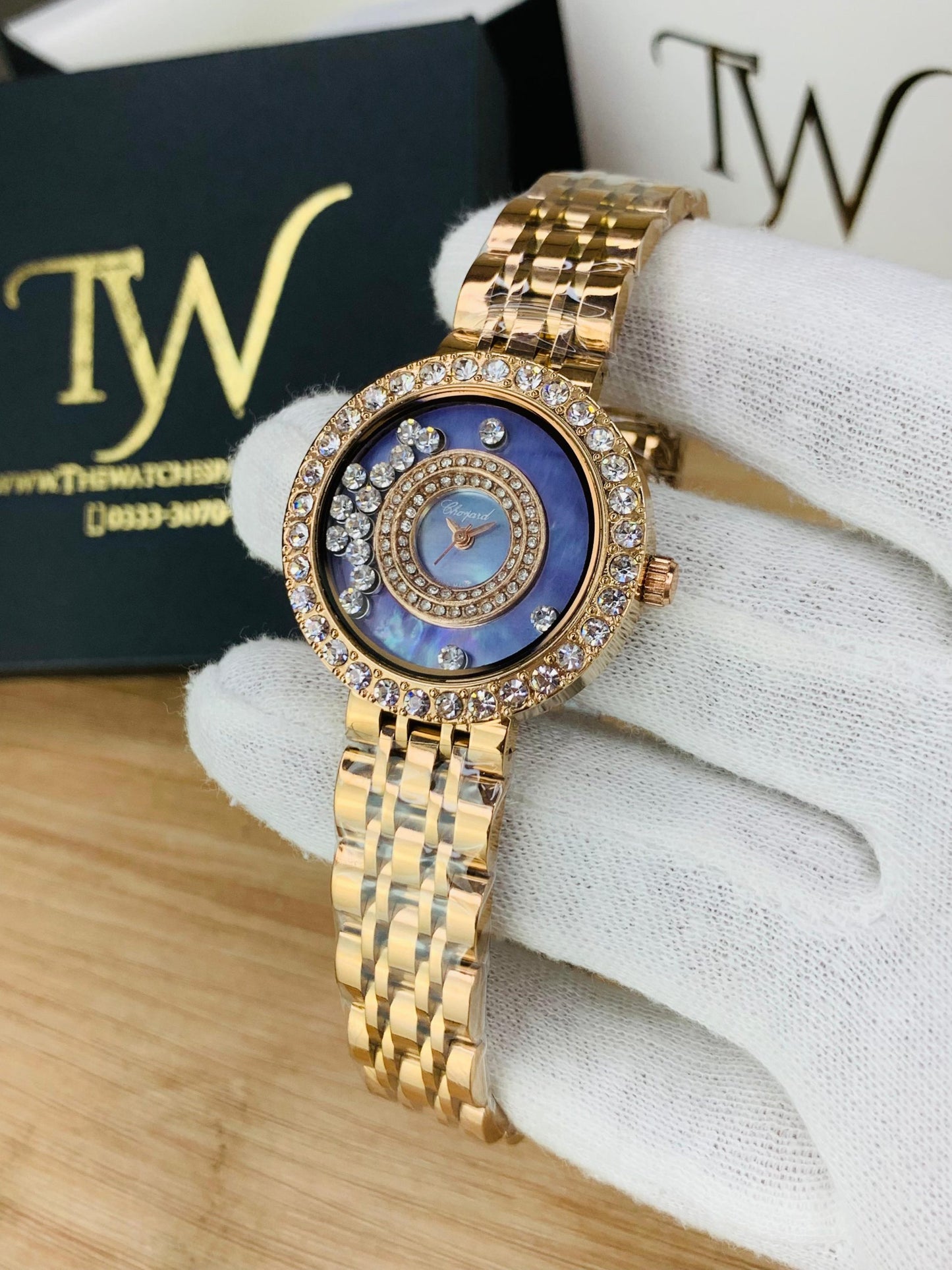Chopard Diamond Round Dial Purple Blue