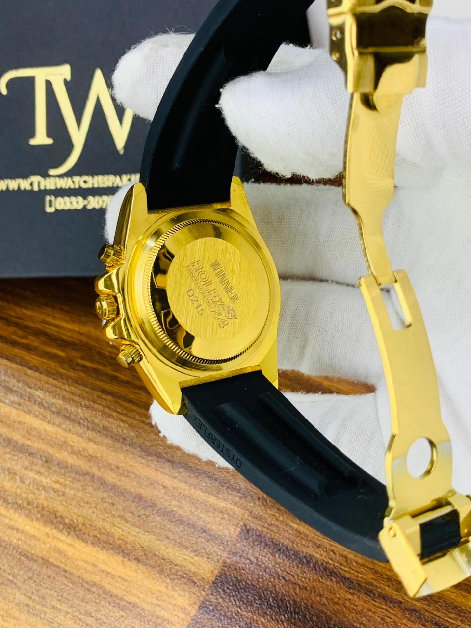 Golden Dial Black Strap Tiger Print Dial !