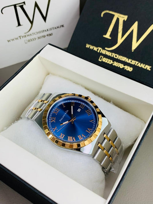 Copper Two Tone Blue Dial