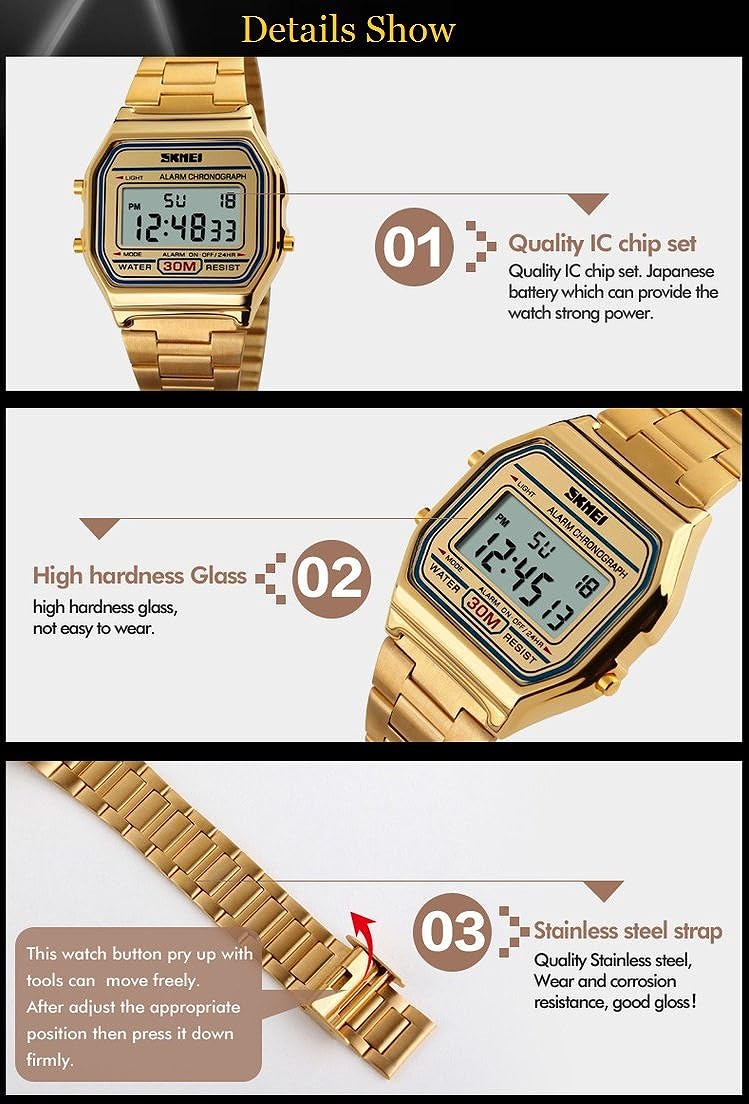 Skmei Digital Watch Golden