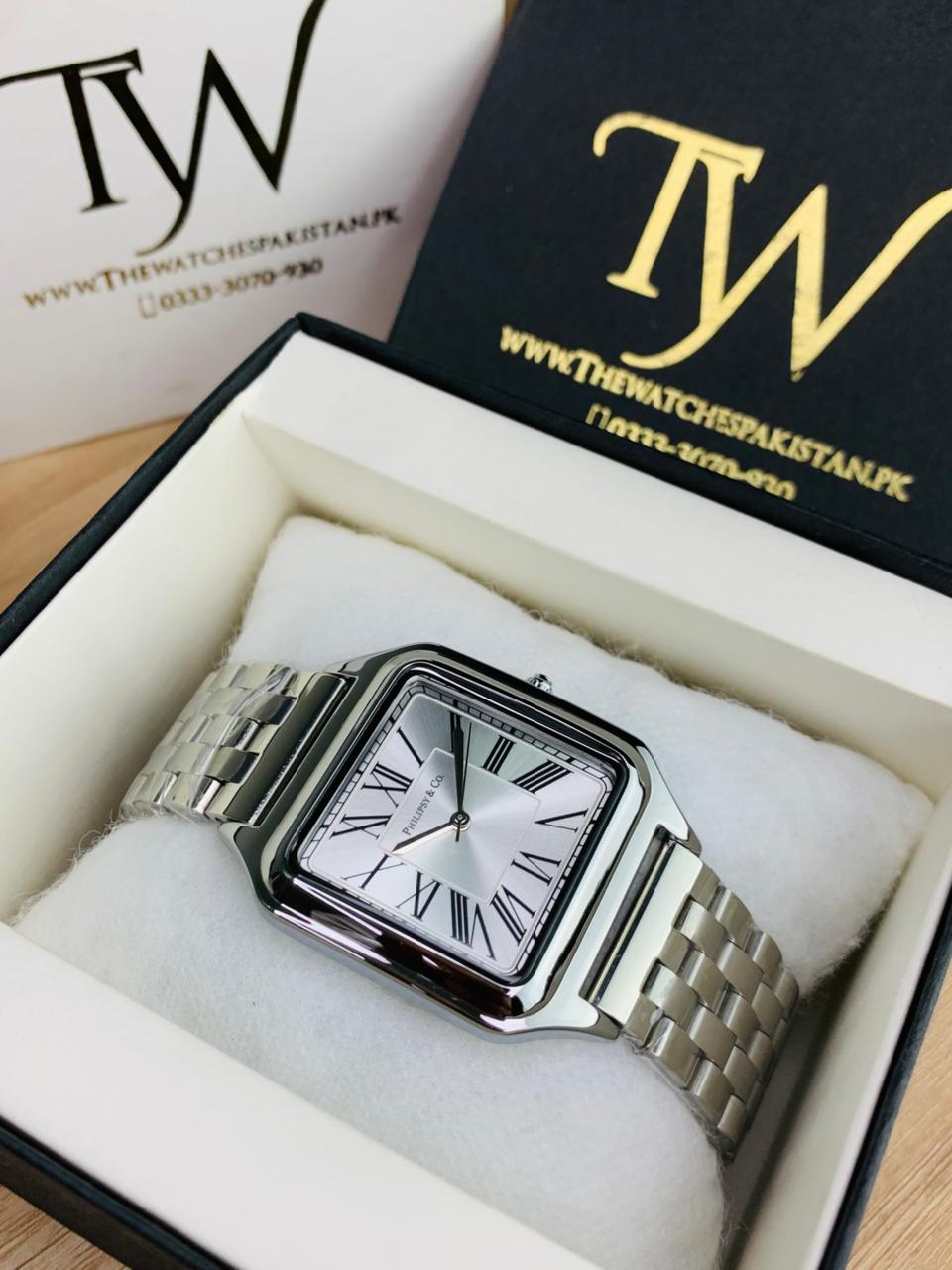 Square Dial Full Silver