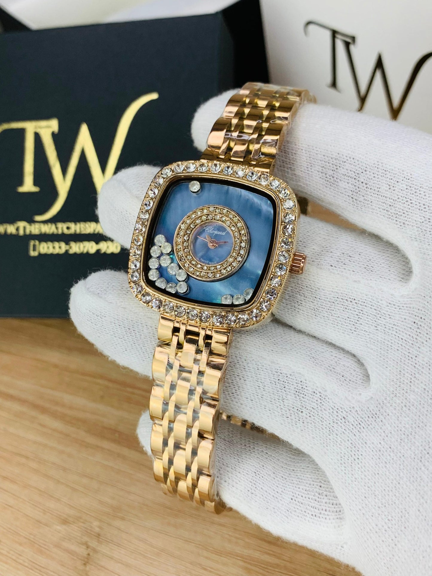 Chopard Square Rose Blue