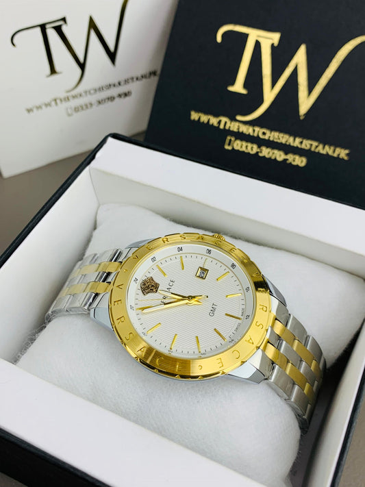 Premium AAA Men's Watch Golden Two Tone White Dial
