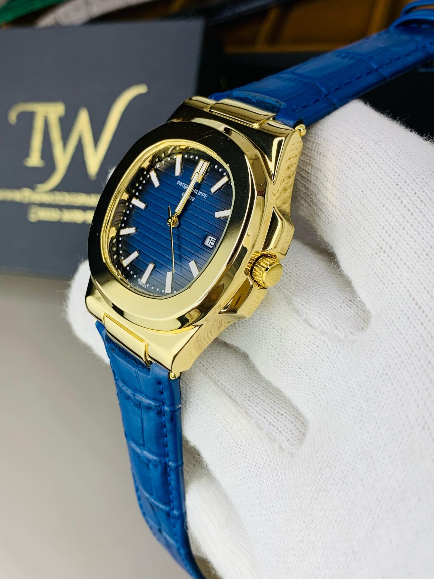 PP-Golden Case Blue Dial