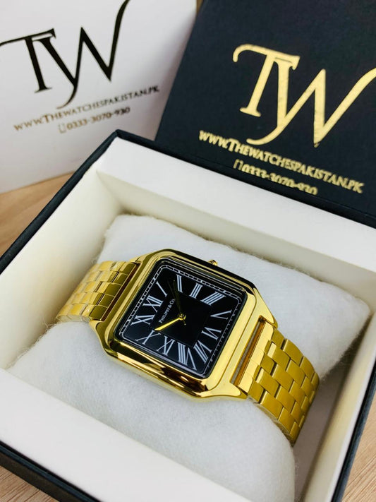 Square Dial Golden Black