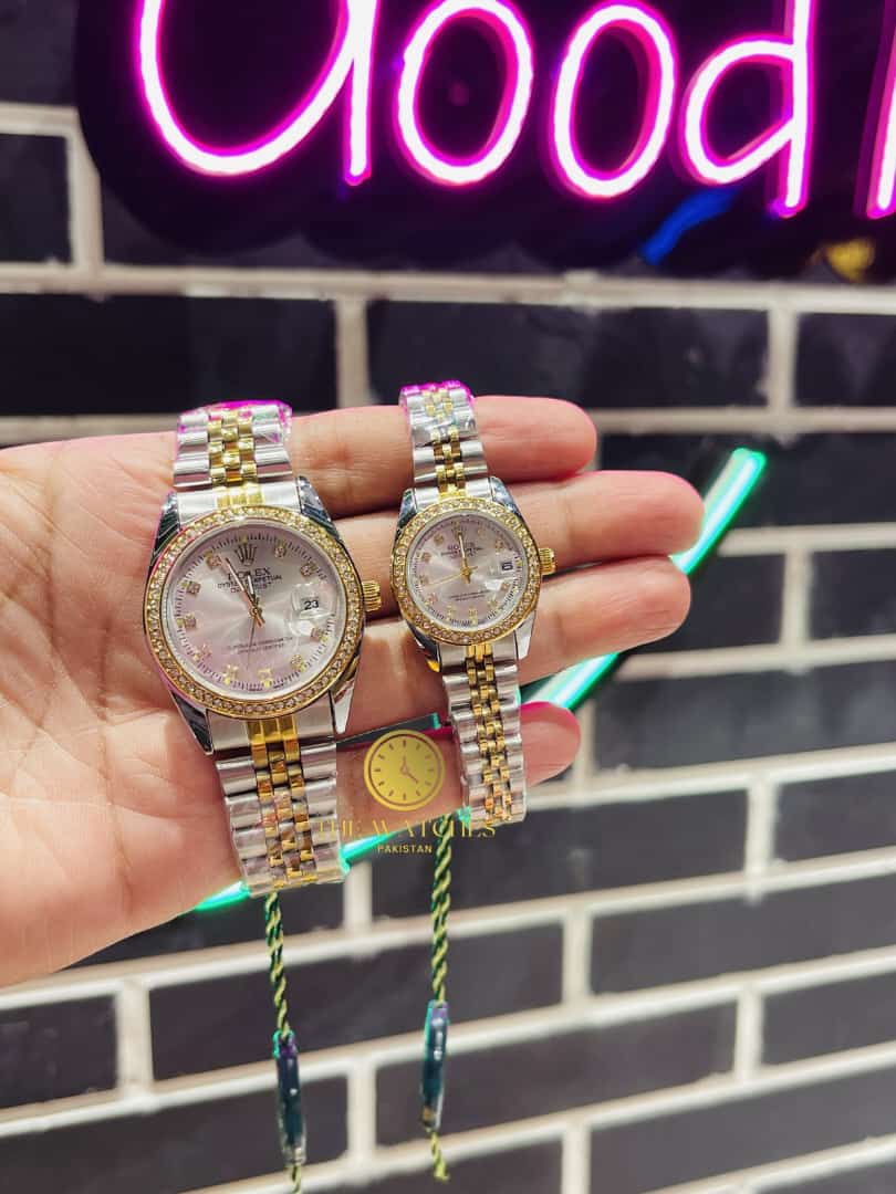 Couple Watch Two Tone White Dial New Arrival