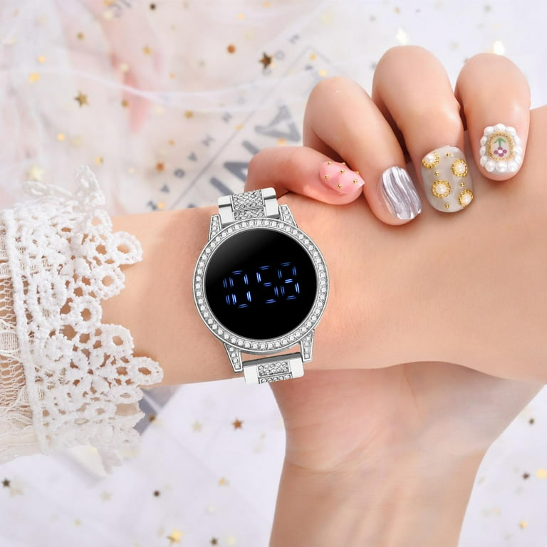 Led Touch Screen Display Watch In Silver !
