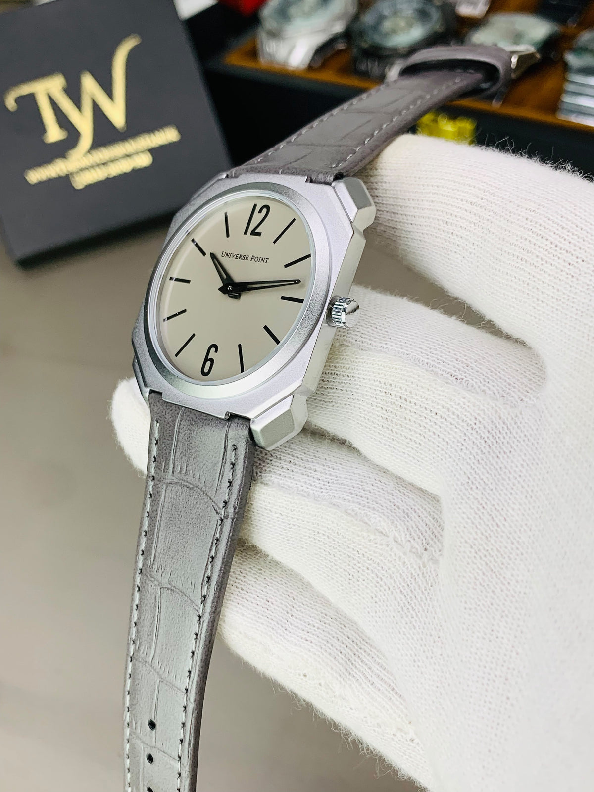 UP-Strap Watch For Men Silver Grey