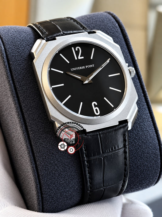 UP-Strap Watch For Men Silver Black