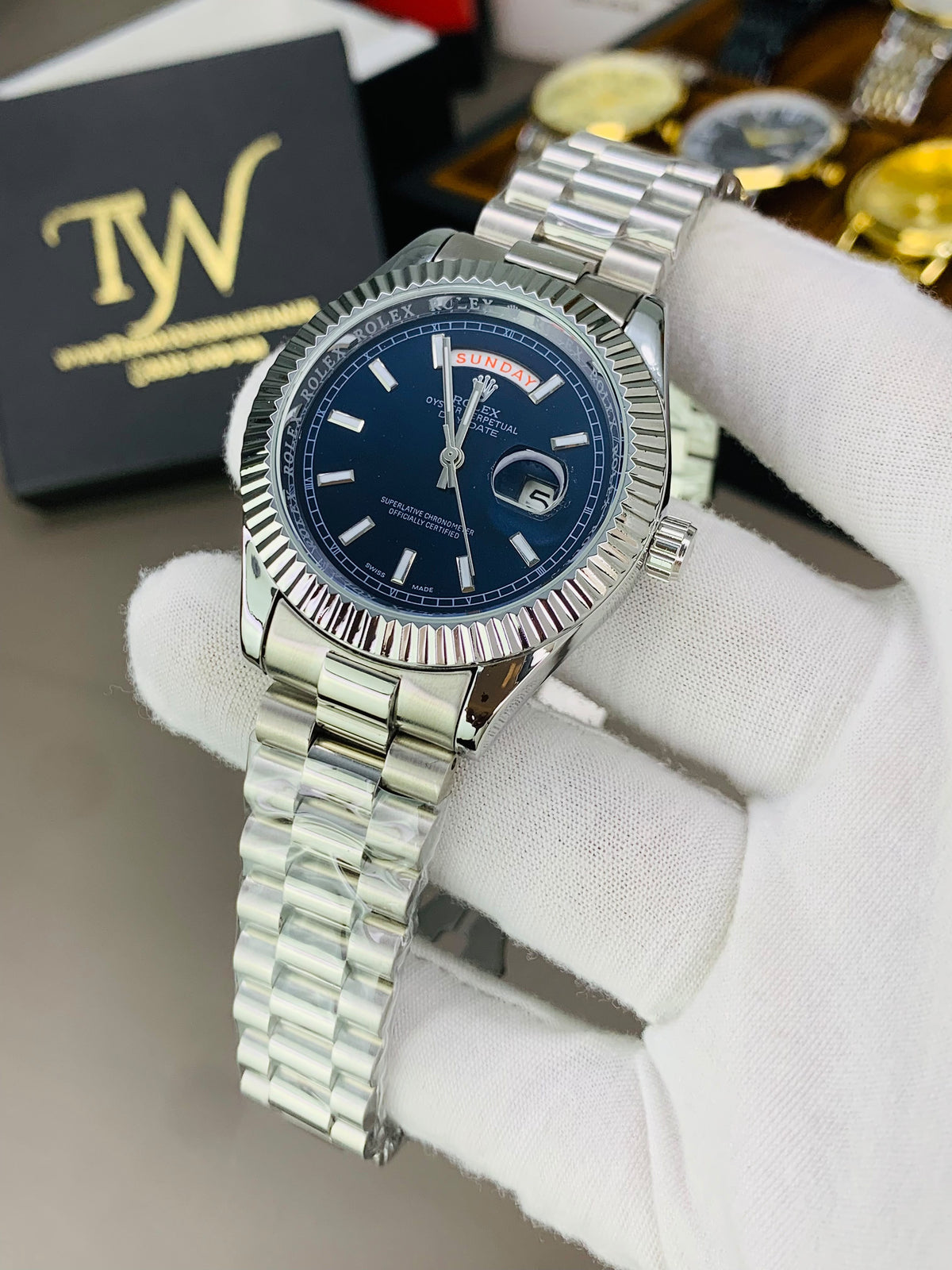 Oyster Full Silver Blue