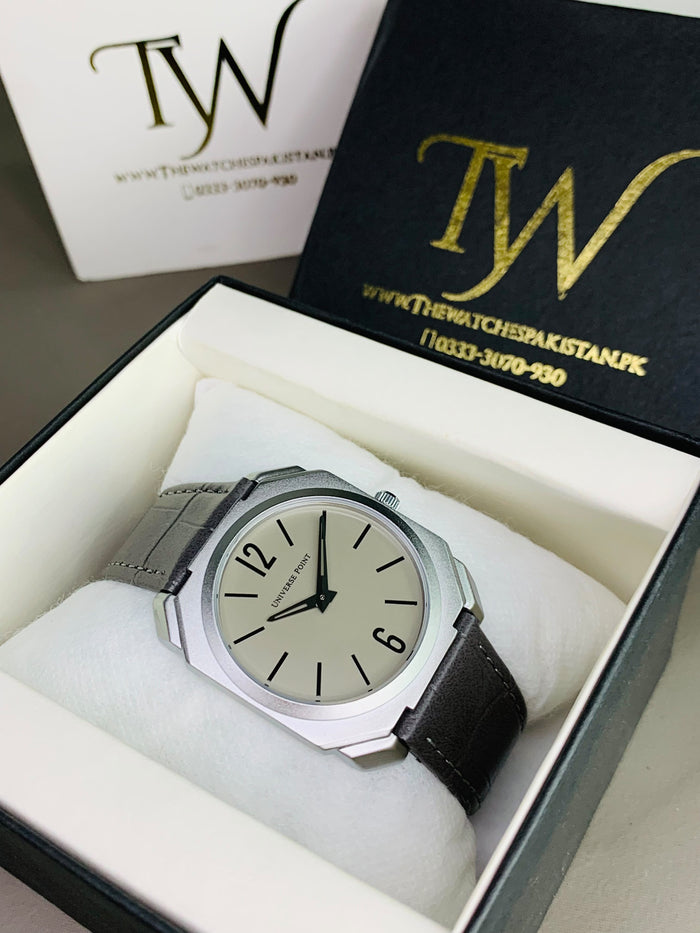 UP-Strap Watch For Men Silver Grey