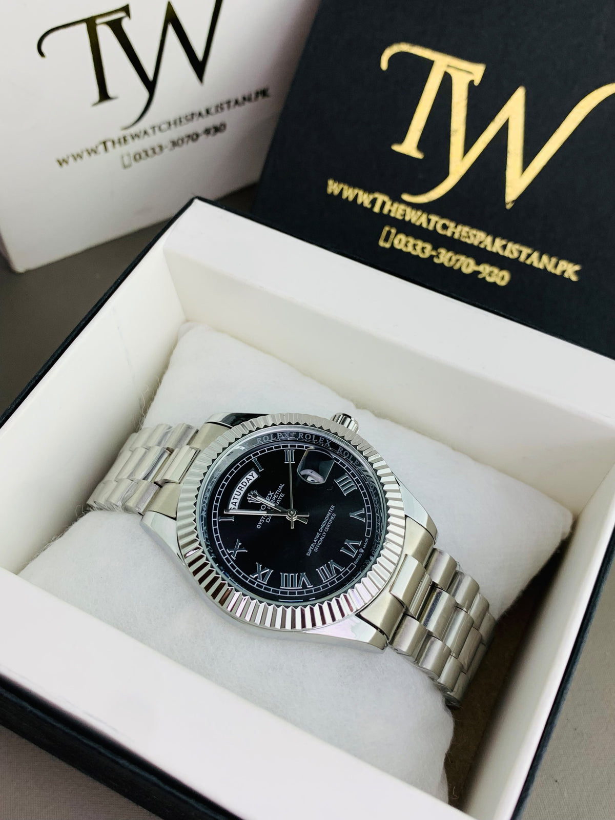 Roman Numeral Silver Black