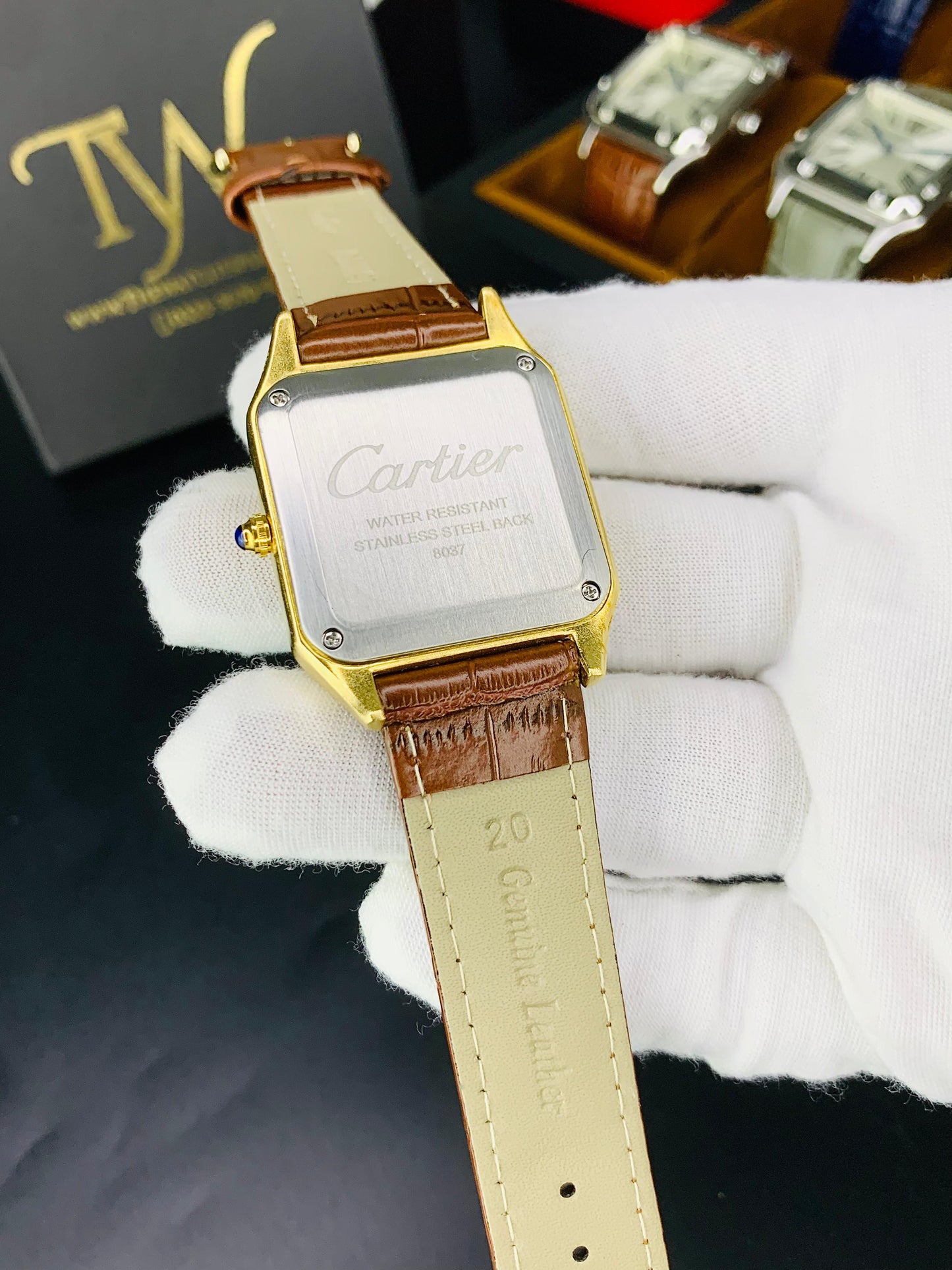 Cartier Santos Brown Golden