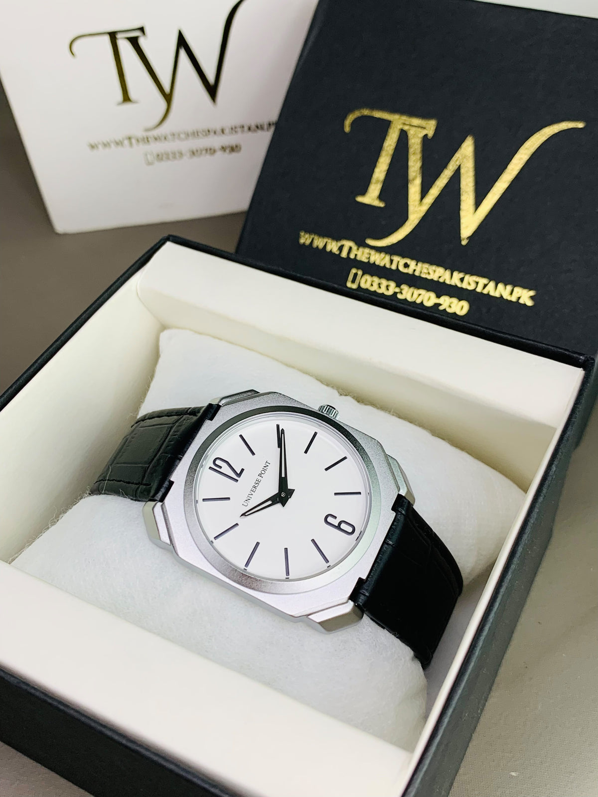 Black Strap White Dial !