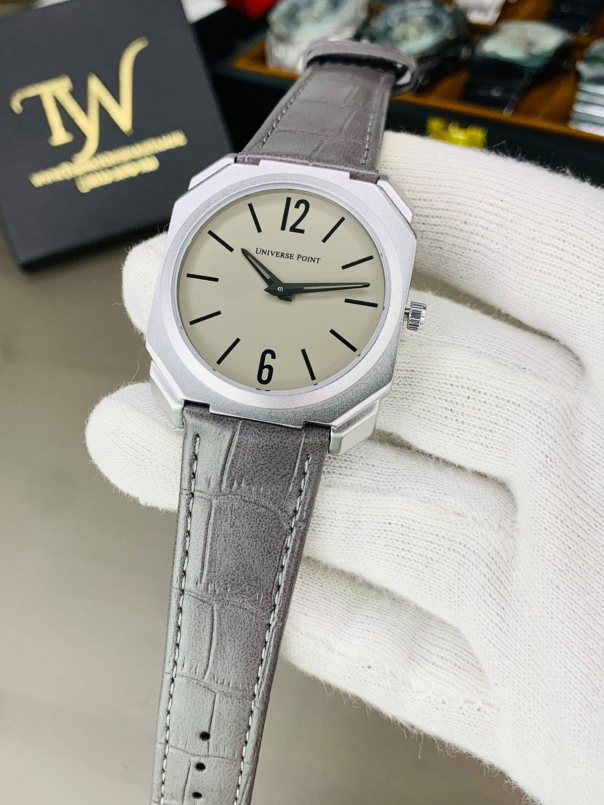 UP-Strap Watch For Men Silver Grey