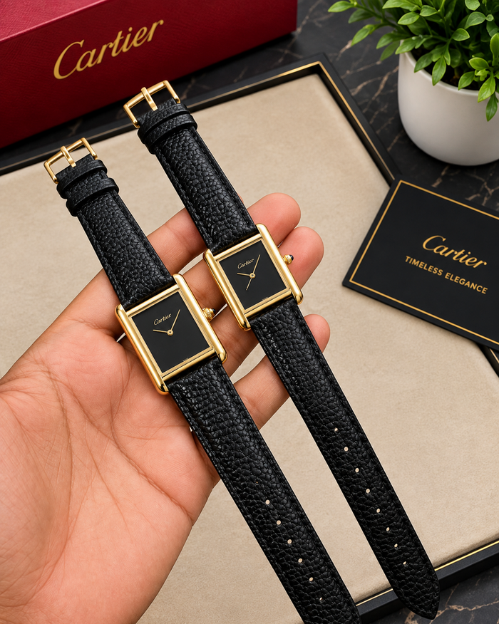 Tank Watch Pair | Golden Black 🖤
