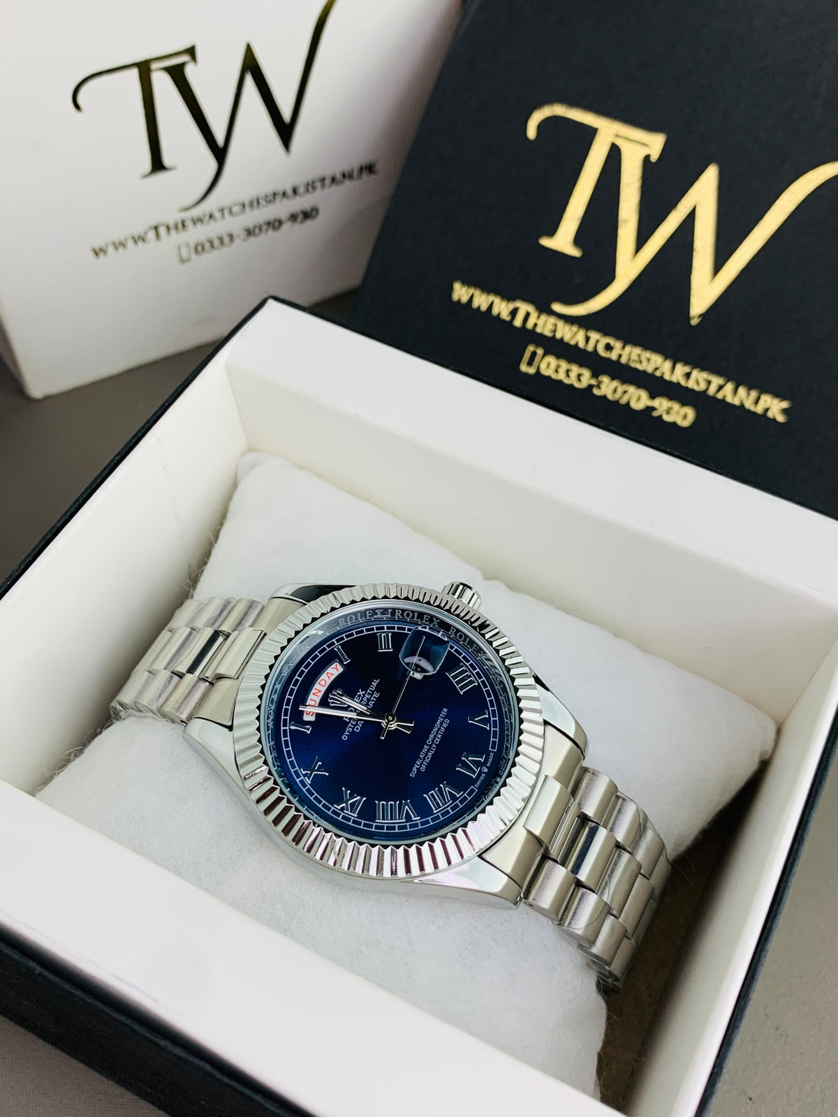 Roman Numeral Silver Blue
