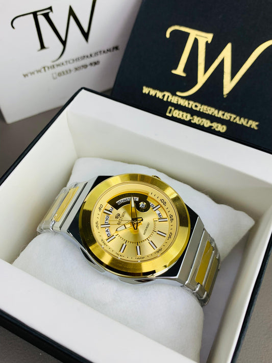 Day Date Bestwin Two Tone Golden