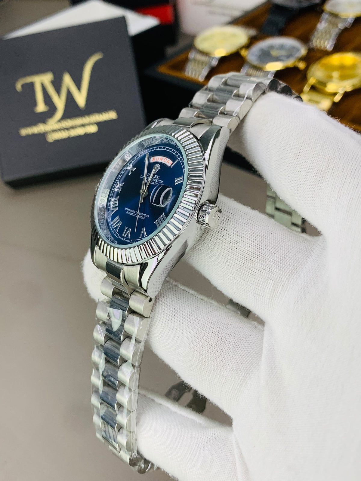 Roman Numeral Silver Blue