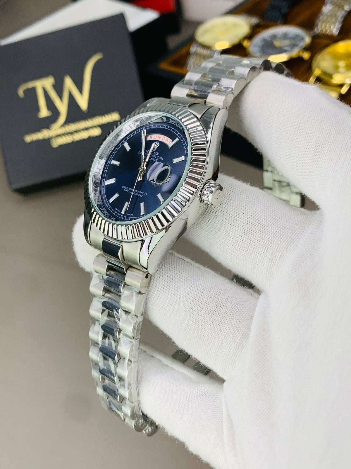 Oyster Full Silver Blue
