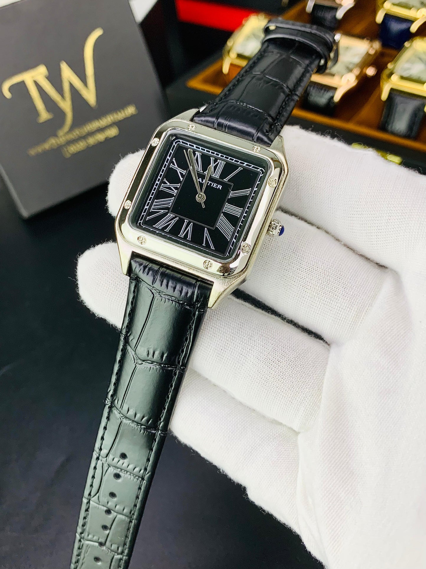 Cartier Santos Silver Black
