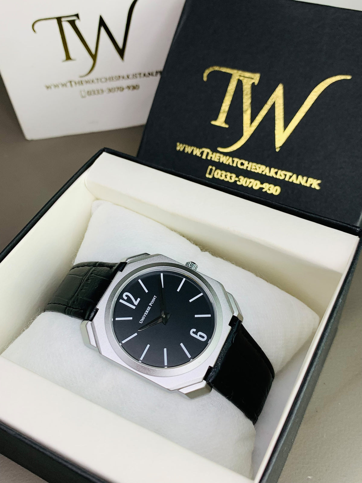 UP-Strap Watch For Men Silver Black