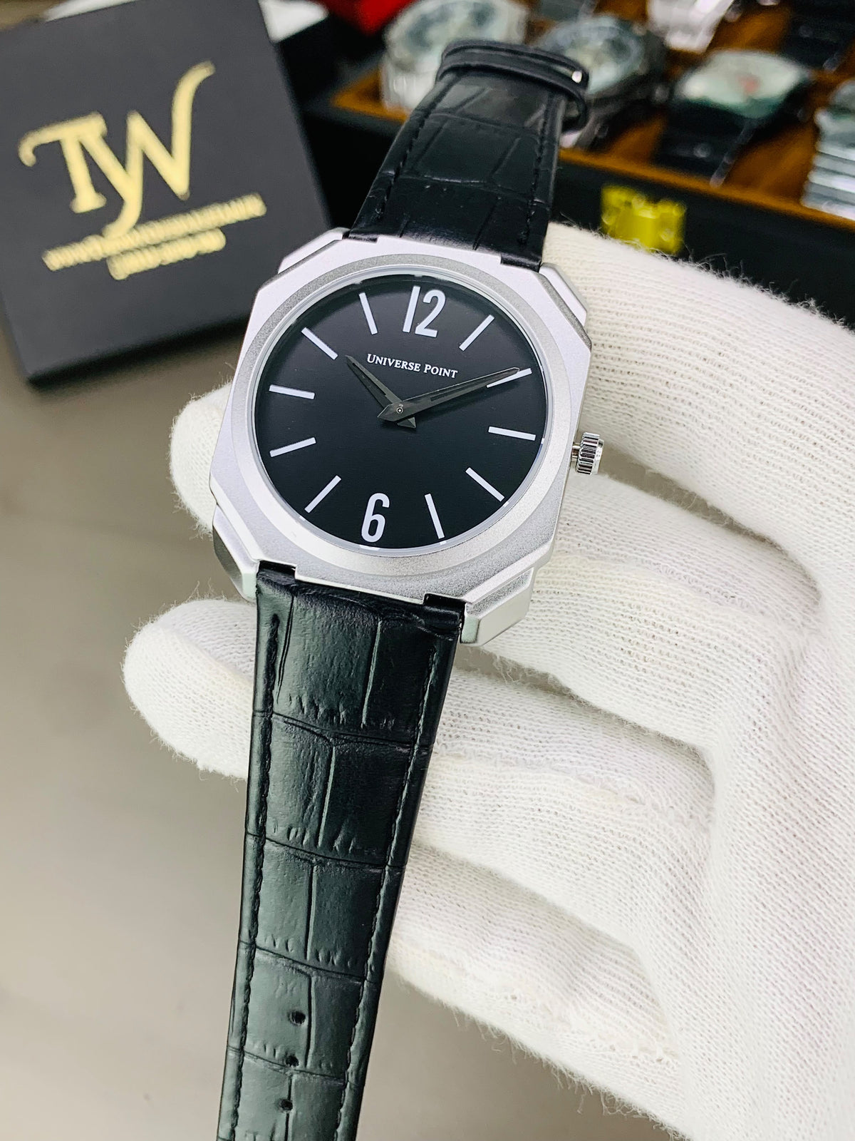 UP-Strap Watch For Men Silver Black