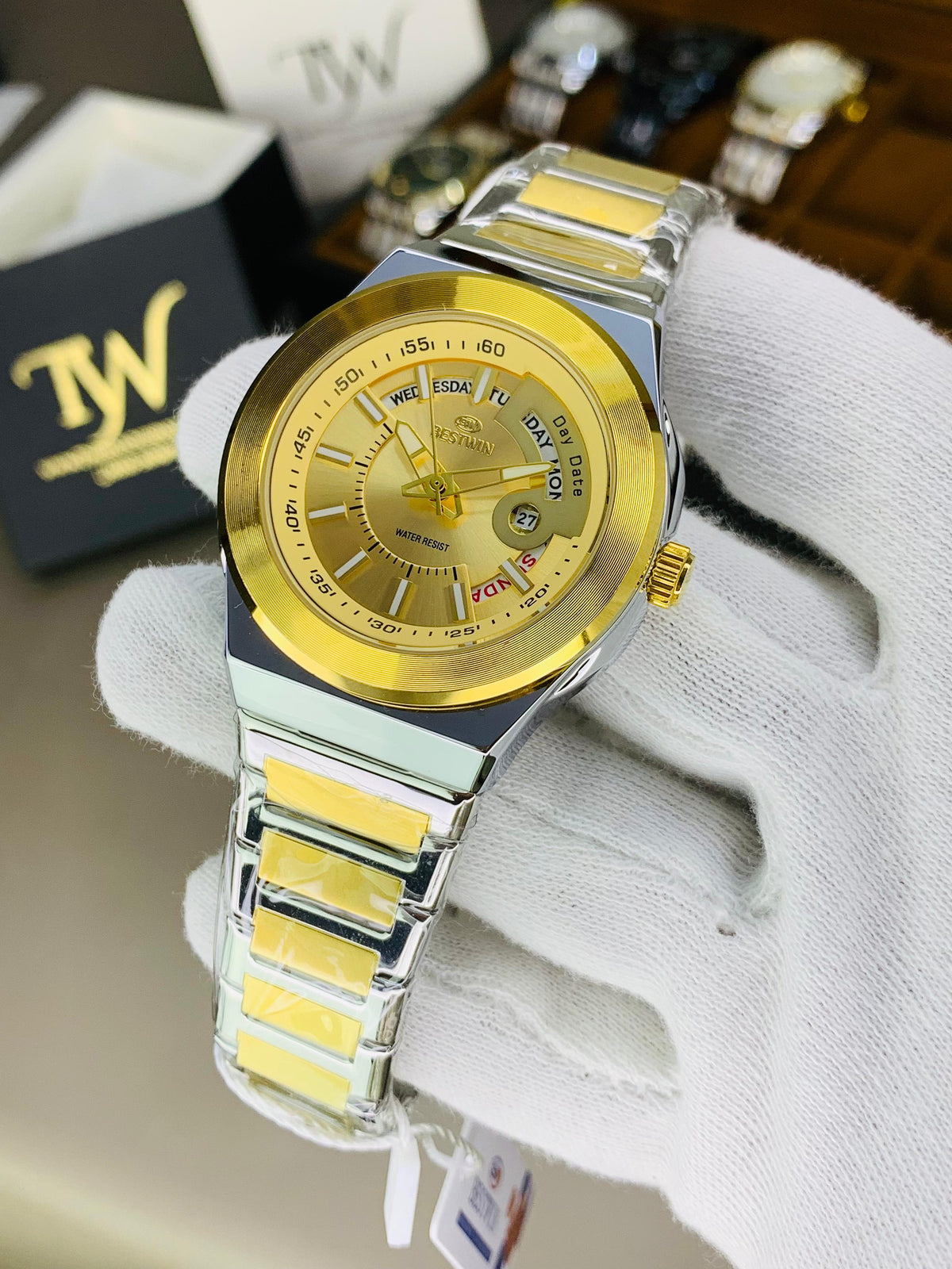 Day Date Bestwin Two Tone Golden