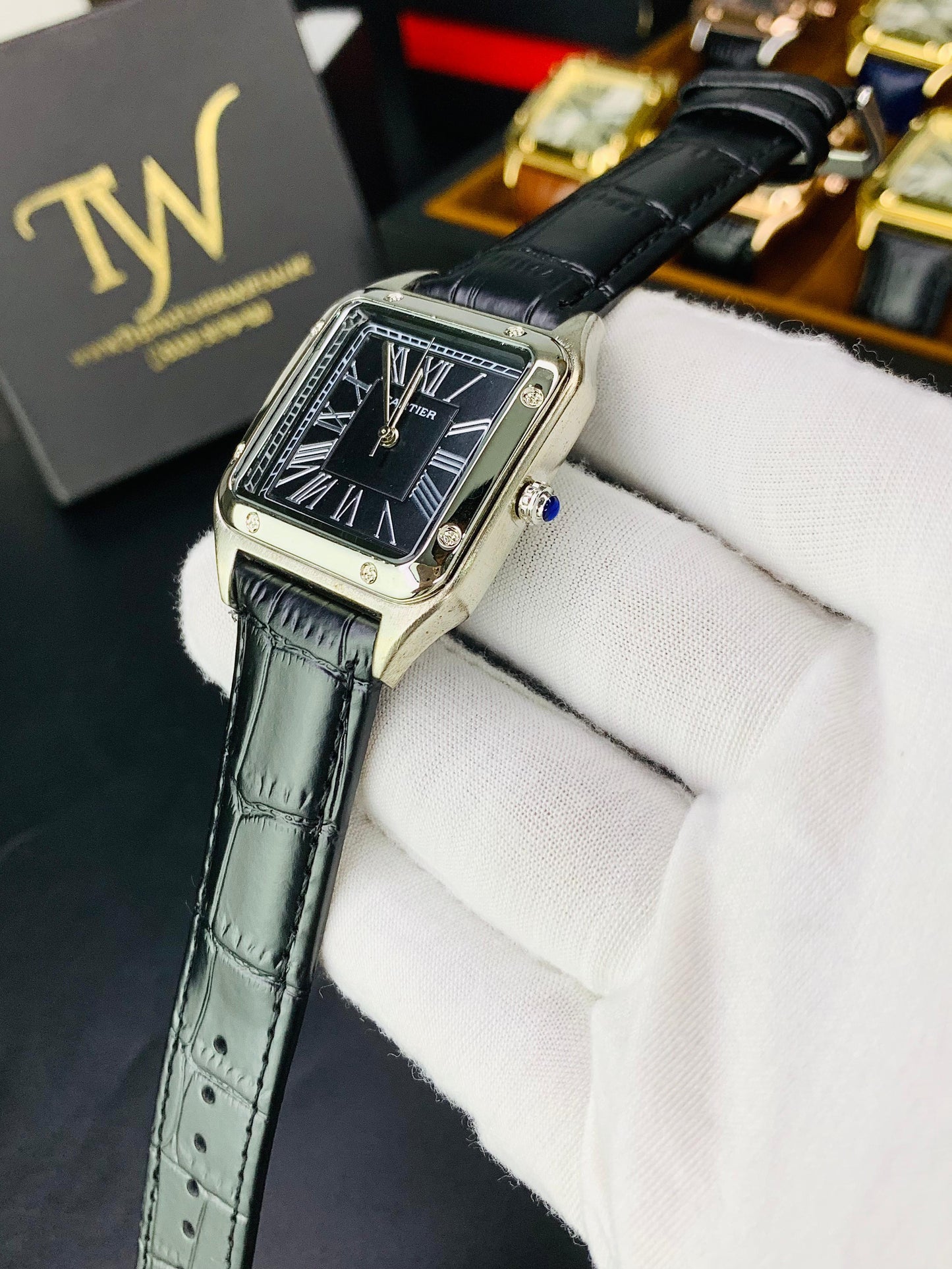 Cartier Santos Silver Black
